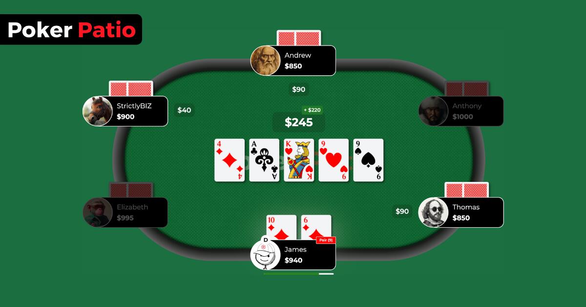 Discovery splash banner for Poker Patio Discord server