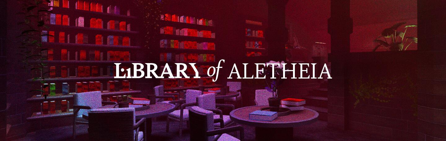 Discovery splash banner for Library of Aletheia Discord server
