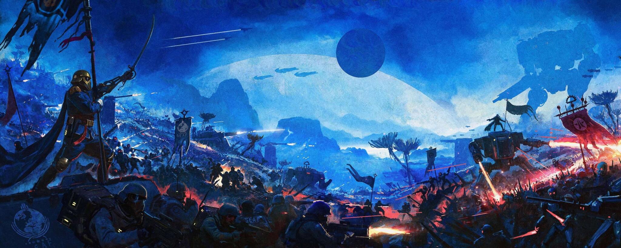 Discovery splash banner for The Death Korps of Malevelon Creek (55th Hell Battalion) Discord server