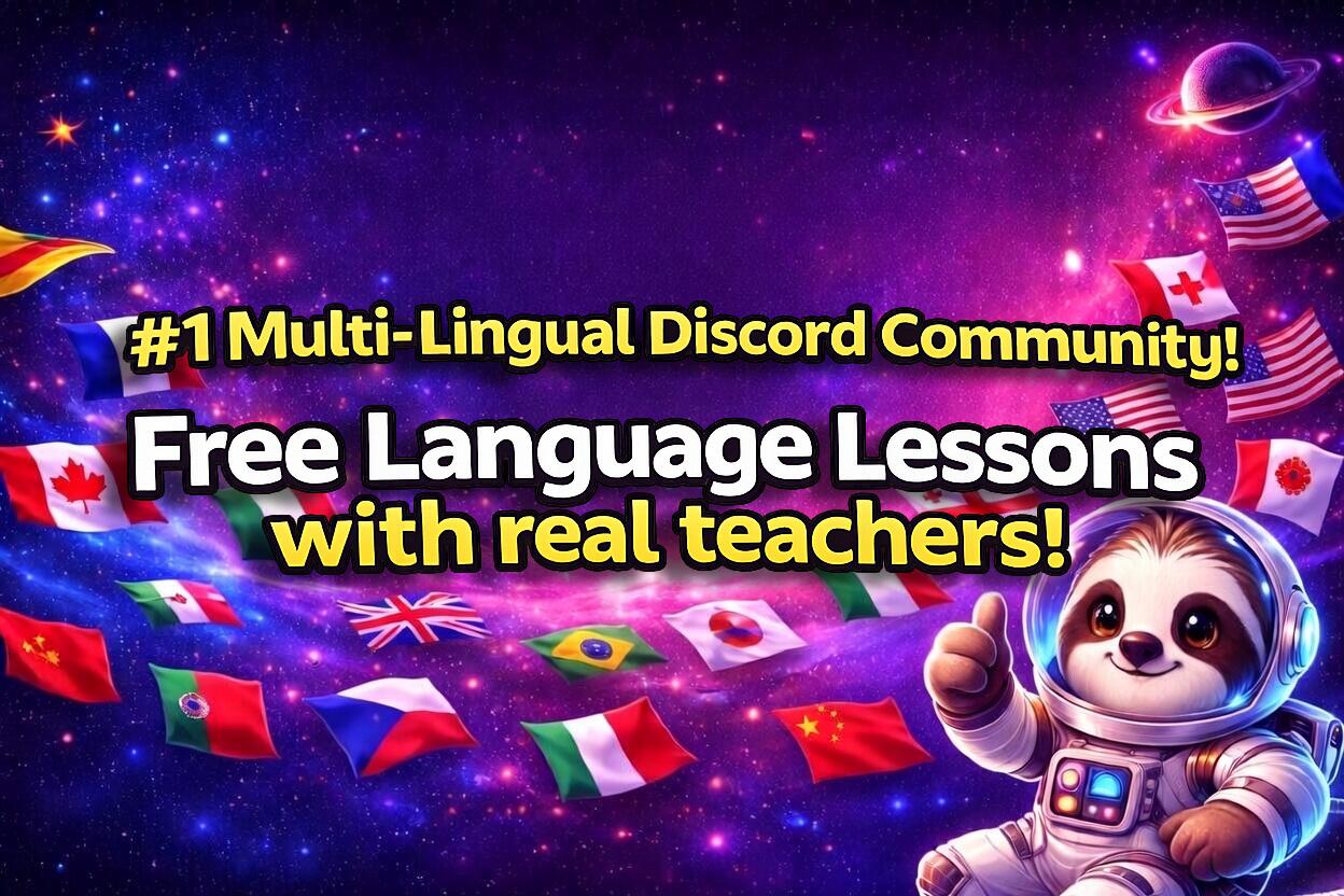 Discovery splash banner for Language Sloth Discord server
