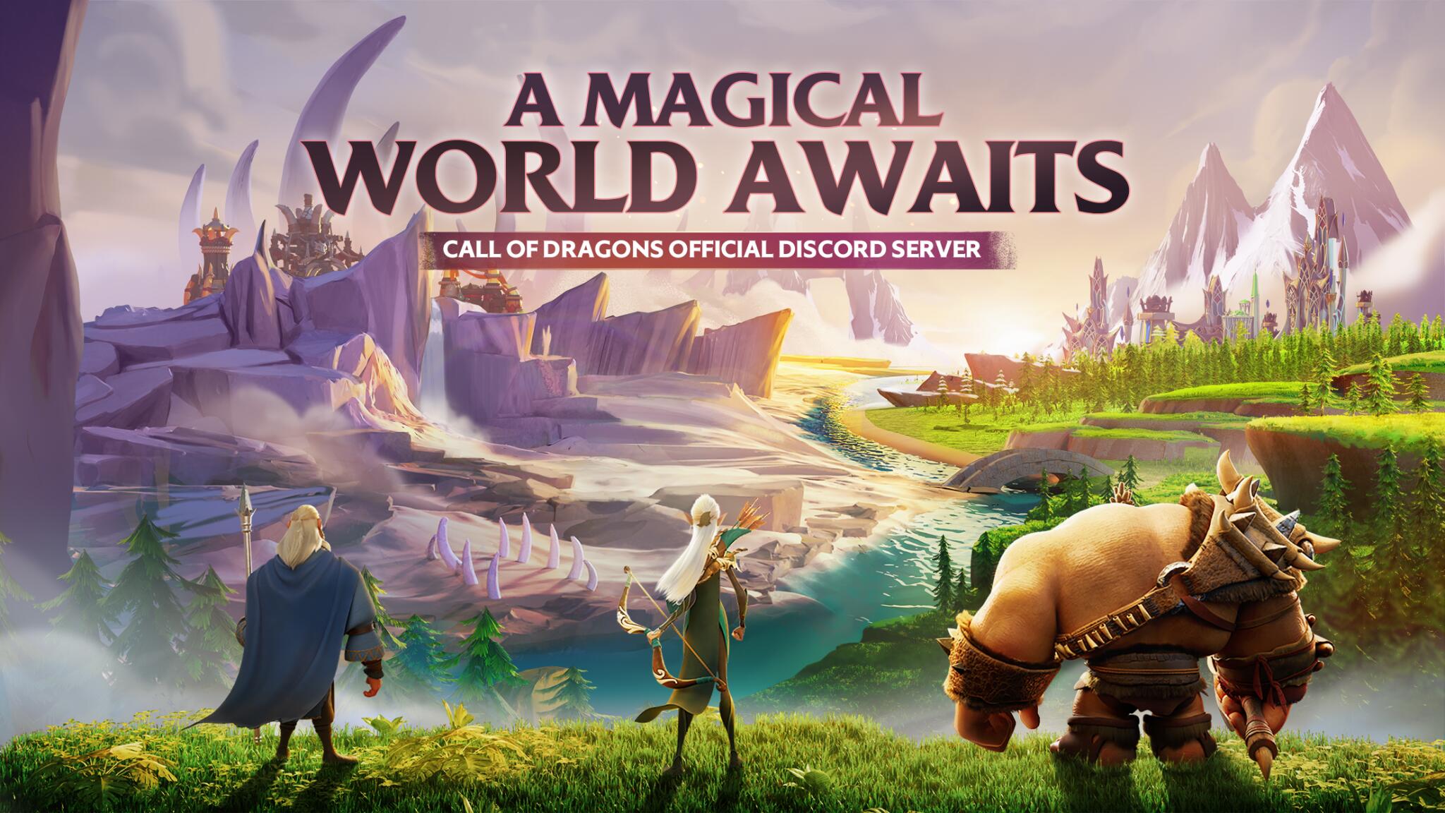 Discovery splash banner for Call of Dragons Discord server