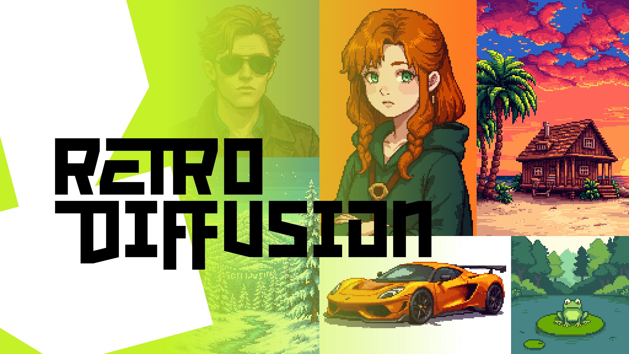 Discovery splash banner for Retro Diffusion Discord server